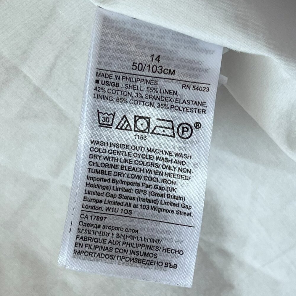 Banana Republic Long & Lean Blazer Light Grey Linen Blend Size 14 - Picture 8 of 8